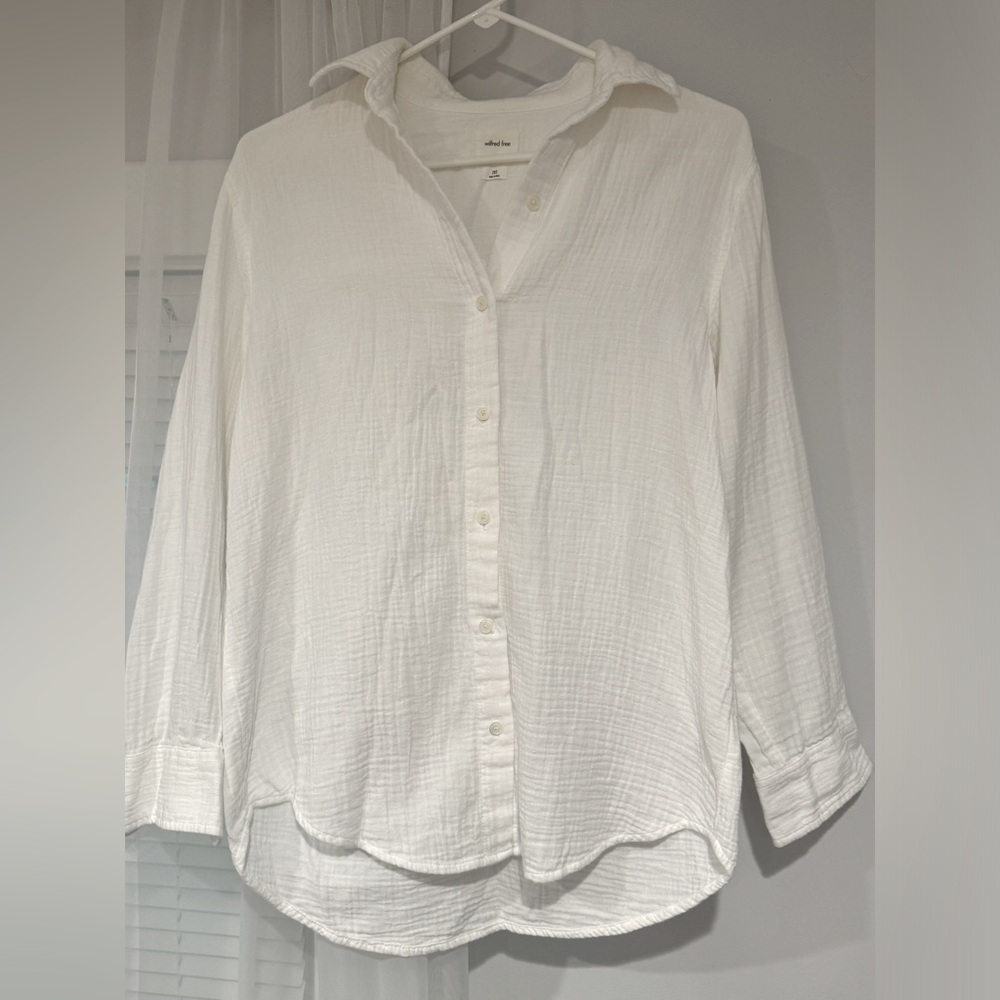 Aritiza White Linen Shirt